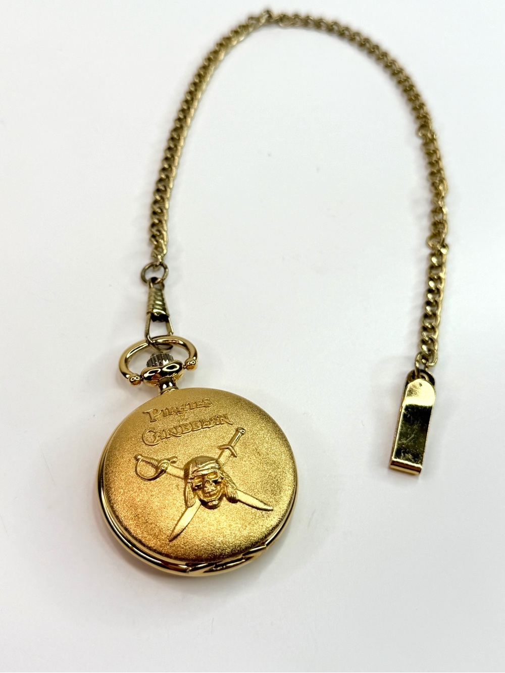 Disney Pirates of the Caribbean Gold Tone At Worlds End Promo Pocket Watch